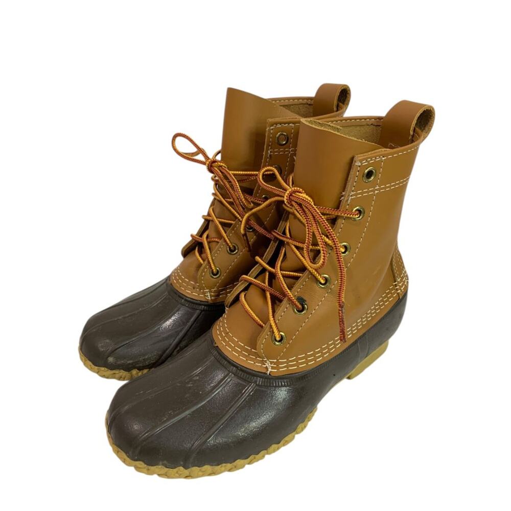 Size 8 LL Bean Womens Bean Boot Duck Boot 8" Brown Leather 212880